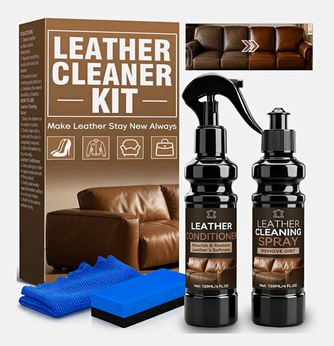 Leather cleaner kit - spray, &